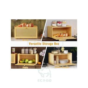 Boîte à pain en rotin et bambou pour comptoir de cuisine, grande capacité, bac de rangement pour pain, conteneur de rangement pour pain de style farmhouse, porte-pain - Product Image 6