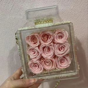 Flores Eternas de Lujo TC 2025, 9 Piezas en Caja de Perfume Acrílica, Decoración para el Día de San Valentín, Día de la Madre, Rosas Preservadas - Product Image 3