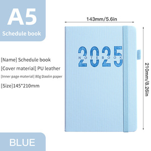 <span class=keywords><strong>2025</strong></span> biểu tượng tùy chỉnh năm mới cá nhân độc đáo kết cấu PU Bìa kế hoạch Nhật Ký và lịch với dây đeo đàn hồi & Ribbon Bookmark - Product Image 3