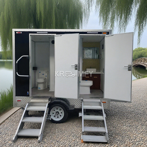Toilette portable de luxe noire 2025, très vendue, avec rampe et douche intégrées pour remorque, idéale pour le voyage - Product Image 5