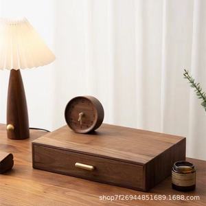 Solid Wood Minimalist <b>Drawer</b> <b>Storage</b> <b>Box</b> Rectangle Desktop Organizer Office Bedroom Use - Product Image 3