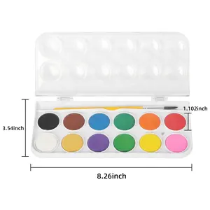 Set di colori ad acqua per bambini pittura ad acquerello sfusa colori ad acquerello lavabili in 12 colori strumento ideale per divertimento e apprendimento per K
