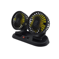 Ventilateur de voiture double tête 12V/24V d'origine, accessoires automobiles pour véhicule, camion, refroidissement d'air, ventilateur USB universel F201