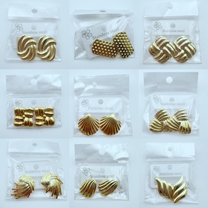 Boucles d'oreilles unisexes en acier inoxydable électroplaqué, best-sellers européens et américains, design simple et élégant, clous géométriques, 175 styles - Product Image 4