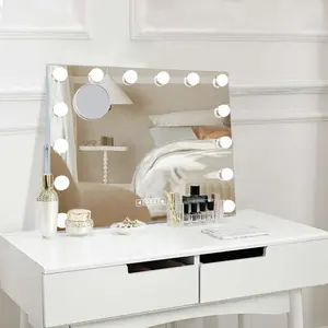 Bluetooth Function Hollywood Style 50*40cm Bulbs Lighted Makeup Tabletop Vanity Mirror With Led Lights
