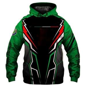 Sweat à capuche pour homme personnalisé, combinaison de course moto, e-sport, respirant, séchage rapide, imperméable, 100% coton, couleur pleine, effet gonflé - Product Image 2