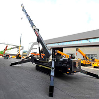 Grue araignée extérieure Tonlita télécommandée de 16 tonnes, 25m 30m, grue sur chenilles robuste avec flèche de déplacement et nacelle de travail