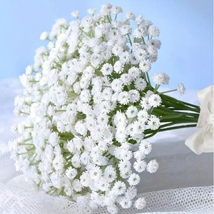 Décoration de fête de mariage, jardin, maison, fleurs artificielles en plastique de 29 cm, luxueuses fleurs artificielles de type Gypsophile - Product Image 5