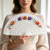Éventail pliant espagnol authentique 23 cm en bois de Schima ajouré pour la danse flamenco, vente en gros, éventail cadeau