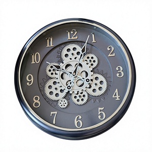 Modern Moving Gear <b>Wall</b> <b>Clock</b> Large Vintage Industrial Mechanical Design Decorative <b>Clock</b> for Living Room and Office - Product Image 4
