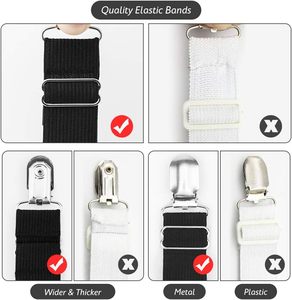 Attaches de drap de lit en coton élastique brodé, réglables, 20mm 25mm 30mm, épaisseur personnalisée, pour fixation d'angle de matelas - Product Image 5
