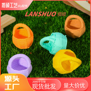 Mini Resin 3D Flower Basket Charms Colorful Handheld DIY Keychain Pendant Gift Accessory - Product Image 5