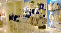 Garage de vêtements pour enfants, en bois, personnalisé, de haute qualité, avec éclairage LED, boutique de bébé, à la mode