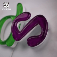 Letras de Canal 3D Personalizadas, Letras del Alfabeto de Goma de Color Caramelo, Letrero de Neón, Logotipo Personalizado, Letrero Acrílico