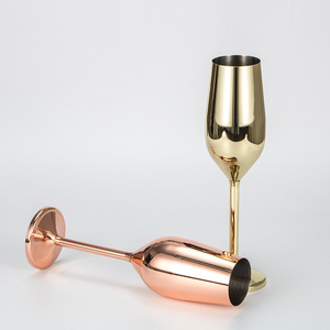 304 Stainless Steel Vintage Stemless Copper Coated Unbreakable Champagne Flutes Glasses <strong>Wine</strong> <strong>Goblets</strong> - Product Image 2