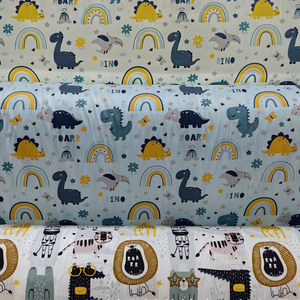 Nhà Máy Bán buôn bé tấm ga trải giường vải động vật Flower in ấn mô hình dễ thương bé sơ sinh vải cotton vải cho bé tấm ga trải giường - Product Image 3