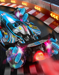 Voiture de course RC 4x4 <span class=keywords><strong>F1</strong></span> pour enfants, avec effets lumineux, musique et pulvérisation, télécommandée - Product Image 4