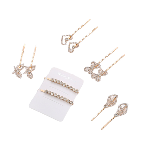 Juego de Pinzas para el Cabello con Forma de Corazón Delicado con Circonita, Pasador Simple para Niños, para Fiestas de Cumpleaños, Pinza Lateral Linda con Cristal - Product Image 6