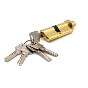 กุญแจล็อคทรงยุโรปแบบเดี่ยวขนาด 70 มม. พร้อมปุ่มกดทองเหลือง 5 ปุ่ม สำหรับประตู - Product Image 1