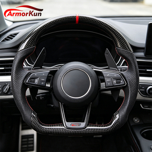 Volant personnalisé en fibre de carbone avec marqueur de course rouge pour <span class=keywords><strong>Audi</strong></span> C7 C8 B8 B9 R8 TT A1-A7 Q3-Q7 Série RS, pièces de tuning intérieur - Product Image 6
