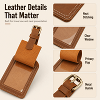 Étiquette de bagage en cuir véritable personnalisée, porte-passeport de luxe, étiquette nominative pour valise, ensemble cadeau haut de gamme, fournisseur