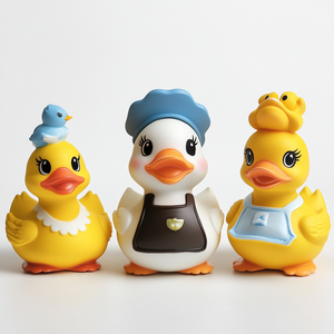 Wholesale Custom Floating Squeaky Rubber <strong>Duck</strong> Bath Toys BPA Free Vinyl Baby Shower Bathtub <strong>Ducks</strong> with Logo <strong>Printing</strong> - Product Image 3