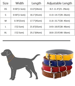 Collar de piel de vaca ajustable de varios tamaños de diseño simple Collar de cuero personalizado para mascotas para perros gatos pequeños, medianos y grandes - Product Image 3