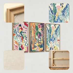 Ensemble d'art mural sur toile encadrée <span class=keywords><strong>Matisse</strong></span> Gallery, grande décoration murale d'exposition de musée, peinture murale abstraite <span class=keywords><strong>Matisse</strong></span> Garden - Product Image 3