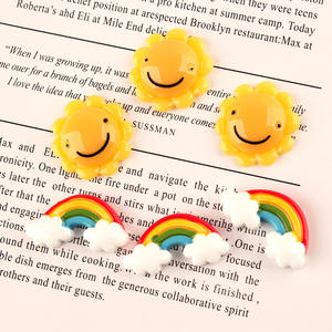 Cabochon à dos plat en résine écologique tournesol arc-en-ciel bricolage porte-clés pour téléphone portable et décorations pour enfants - Product Image 5