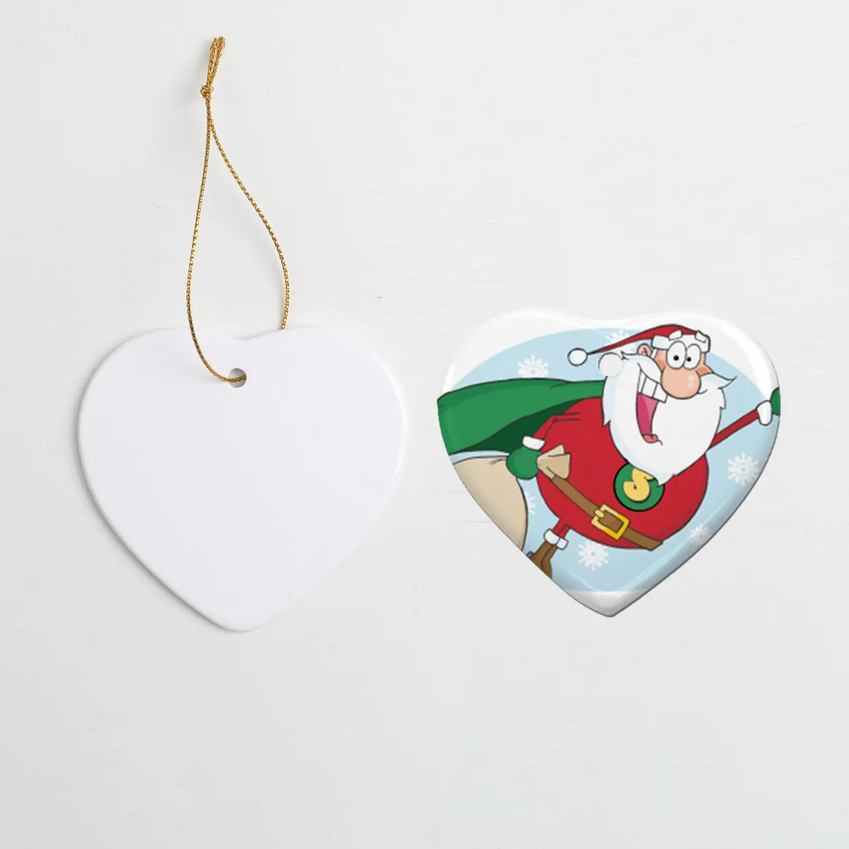 Herzform Sublimation Keramik Ornament leer Weihnachts schmuck Weihnachts anhänger