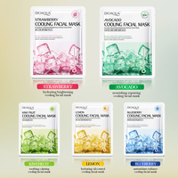 Masque facial en feuille OEM BIOAQUA à marque privée, citron, fraise, myrtille, hydratant, régulateur de sébum, rafraîchissant