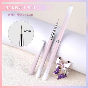 Ensemble de pinceaux à ongles avec manche métallique pour nail art, dégradé, grands carrés, ovales, plats, biseautés, pour gel, ombré, fleurs marguerites, liner et peinture, pour manucure - Product Image 6