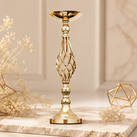 Support de fleurs en métal pour centre de table de mariage, événementiel, doré, argenté, électroplaqué, porte-bougie, vase, décoration