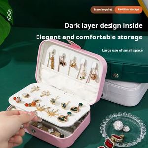 For <b>Large</b> Capacity Portable Double-Layer Jewelry Box <b>Ornament</b> Storage Case for Necklaces Novelty Gifts Jewelry Box in Stock - Product Image 3