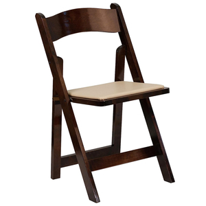 للبيع بالجملة كرسي حفلات زفاف بلاستيكي قابل للطي للحدائق الخارجية خشب مبطن أبيض وأسود للفنادق - Product Image 4