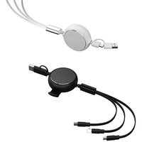 Câble de charge rétractable 3 en 2, chargeurs multiples avec support de téléphone pour tous les appareils, câble de charge avec A/C vers Type C/L/Micro USB