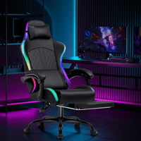 Chaise de jeu gamer en cuir inclinable bon marché pour PC de course avec repose-pieds