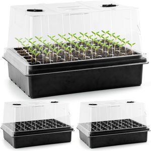 Bandejas de Cultivo de Plástico ABS Ecológicas de 200 Celdas con Cúpula de Humedad y Dos Ventilaciones para Germinación de Plántulas y Siembra de Semillas - Product Image 1