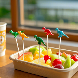 Mini Panda Animal jetable bâton de fruits en plastique Transparent couleur fourchette écologique Dessert gâteau brochette accessoires choix alimentaires - Product Image 5