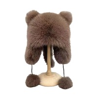 Chapeau en fourrure de renard doublé de fourrure de mangoustan avec queue, chapeau d'hiver épaissi avec cache-oreilles, chapeau Lei Feng en fourrure de vison américain