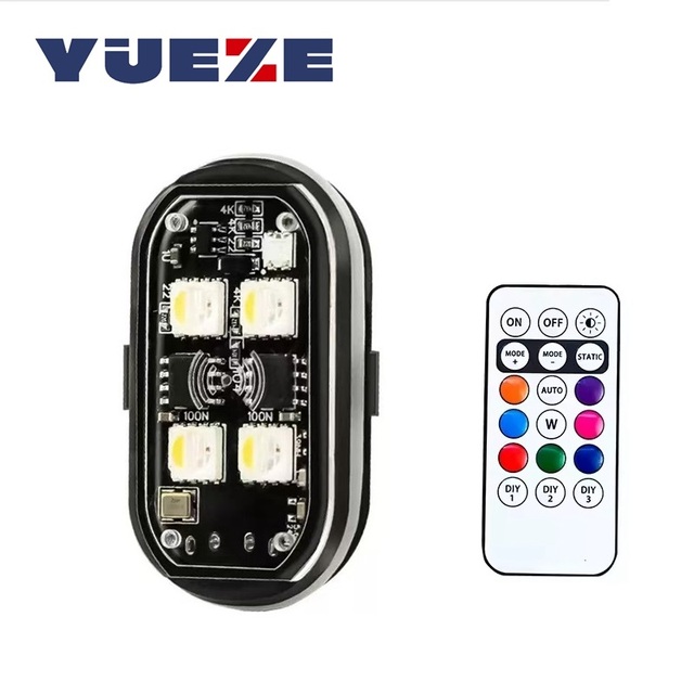 RGB Led Car Strobe Lights Motorcycle LED Flash Position Wireless Light Aircraft Airplane Helicopter Warning Lights Accessories