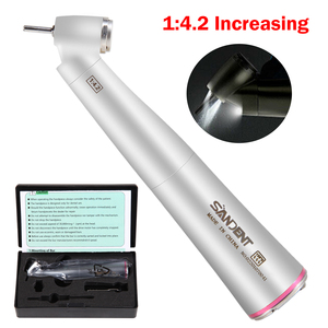 <span class=keywords><strong>Dental</strong></span> 1:4.2 45 ° Aumento de fibra óptica LED Contraángulo Pieza de mano de agua interna 4 Spray Fit Motor eléctrico de 2 ° SANDENT - Product Image 6