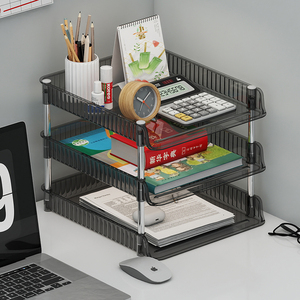 New <strong>Design</strong> Haogle Transparent Clear Desktop Organizer Office Desk Organizer Rack Multi-layer Desktop Storage <strong>Shelf</strong> - Product Image 2
