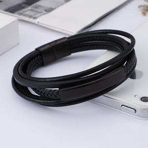 KALEN 220*8 millimetri Multi Strato di Pelle Da <span class=keywords><strong>Uomo</strong></span> In Oro <span class=keywords><strong>Argento</strong></span> Nero <span class=keywords><strong>Bracciale</strong></span> In Acciaio Inossidabile - Product Image 3