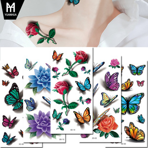 3D <span class=keywords><strong>ผีเสื้อ</strong></span> Tatoo สติกเกอร์ดอกกุหลาบสีพิมพ์ดอกไม้กันน้ํา<span class=keywords><strong>สัก</strong></span>ปลอมสําหรับหญิง - Product Image 3