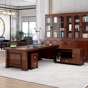 Escritorio Ejecutivo, Escritorio para Jefe, Diseño Moderno y Minimalista, Tablero de Melamina, Mueble de Oficina con Gabinete de Almacenamiento - Product Image 3