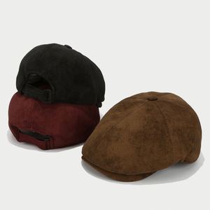 Gorro Newsboy Retro de Moda en Gamuza de Color Sólido para Hombre y Mujer, Boina Casual Británica para Otoño e Invierno - Product Image 2