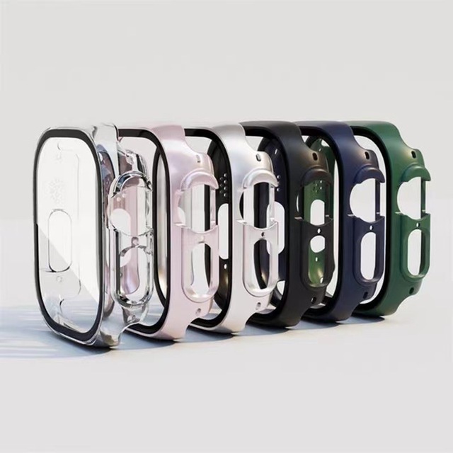 360 Full Protective Watch Case for Apple Smart Watch Series 8 PC+Glass Screen Protector 49mm Watch Cover