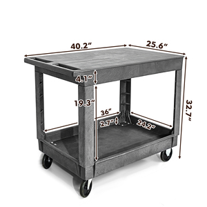 Office School Mail Room Use Resist Dents Corrosion Utility <strong>Carts</strong> Deep Lipped Flush Plastic Shelves <strong>Cart</strong> - Product Image 2