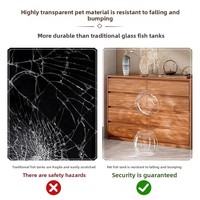 Aquarium monobloc en PET ultra-transparent, incassable et durable, rond, petit, pour bureau, chambre et salon écologique